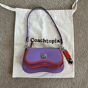 Coachtopia Wavy Double Pouch Bag Leather